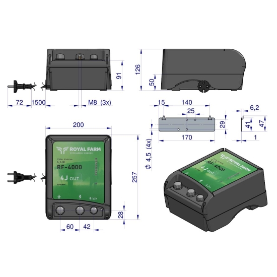 Elektryzator 4J sieciowy RF-4000 ROYAL FARM