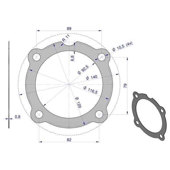 Uszczelka pompy wtryskowej krążelit 0.8mm C-330 ( sprzedawane po 10 ) ORYGINAŁ URSUS