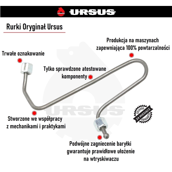 Przewód wtryskowy 1-cyl. MF3 ORYGINAŁ URSUS