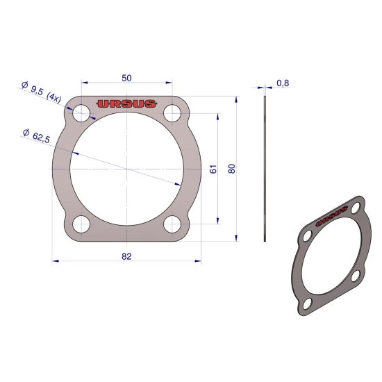 Uszczelka pokrywy przystawki krążelit 0.8mm Zetor ( sprzedawane po 10 ) ORYGINAŁ URSUS