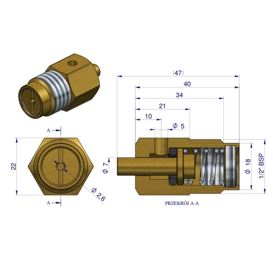 Zawór kompletny poidła RF-20908105 ROYAL FARM ( sprzedawane po 5 )