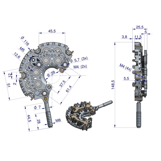 Prostownik alternatora 100211-6420EX Nowy Typ EXPOM KWIDZYN eu