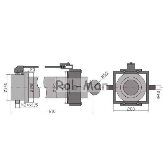 Cylinder hydrauliczny, siłownik CT-S158-75/3/1320 D-47/D-50 Przyczepa