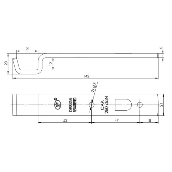 Zaczep spinacza zapinacz Z-05 250kg zastosowanie przyczepka SPP