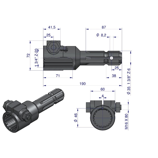 Redukcja adapter na śrubę 1 3/4