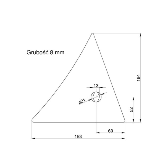 Pierś odkładni lewa jednootworowa Kverneland Vulcan pasuje śruba M12X35NOS - 1 szt.