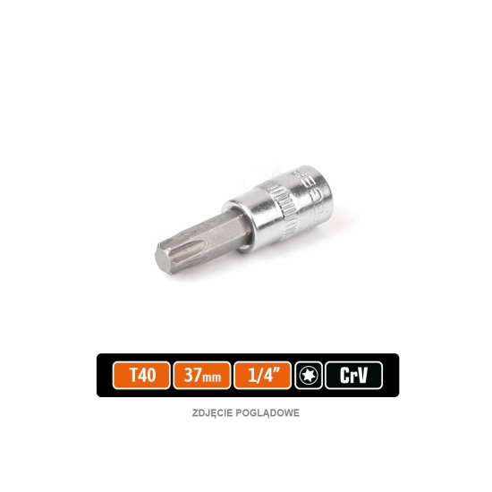 Klucz nasadowy 1/4" z bitem TORX 37 mm/T40 /TEGER