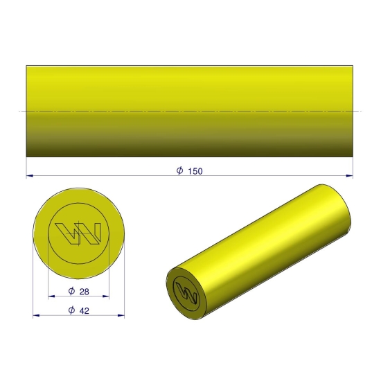 Amortyzator poliuretanowy walec 42x150 WARYŃSKI ( sprzedawane po 4 )