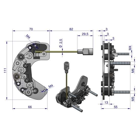 Prostownik diody alternatora AX230000, EX260000 AX260000EX C-330 C-360 Nowy Typ EXPOM KWIDZYN eu