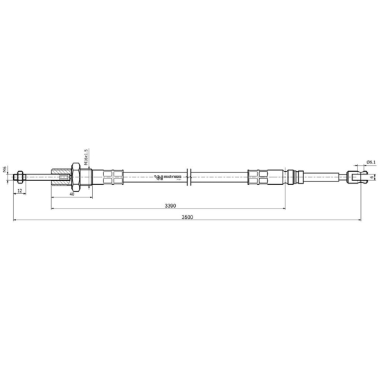 Linka do sterowania rozdzielaczem na widełki L-3500mm Waryński