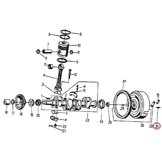 Śruba koła zamachowego M12x1.5x45 950317 C-360/Zetor ( sprzedawane po 10 )