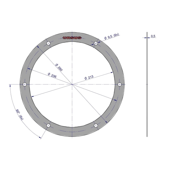 Uszczelka pokrywy mechanizmu różnicowego krążelit 0.5mm C-360 ( sprzedawane po 5 ) ORYGINAŁ URSUS