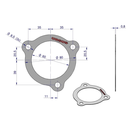 Uszczelka termostatu krążelit 0.8mm C-330 ( sprzedawane po 10 ) ORYGINAŁ URSUS