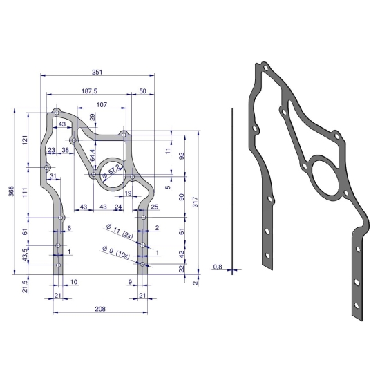 Uszczelka kadłuba cylindrów krążelit grubość 0.8mm C-330 ( sprzedawane po 5 ) ORYGINAŁ URSUS