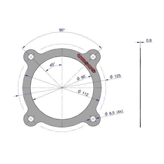 Uszczelka pokrywy łożyska sprzęgła krążelit 0.8mm C-330 ( sprzedawane po 10 ) ORYGINAŁ URSUS