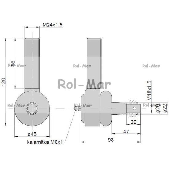 Przegub 105mm 20-22mm AL82826 John Deere