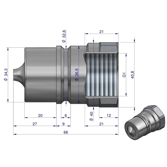 Szybkozłącze hydrauliczne wtyczka G1