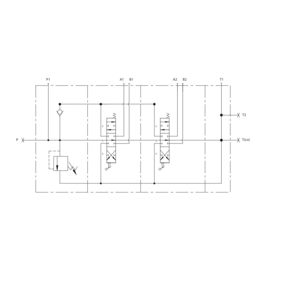 Rozdzielacz hydrauliczny (80 l/m) 6 sekc.ster. Ręczno elektryczne 24 DC