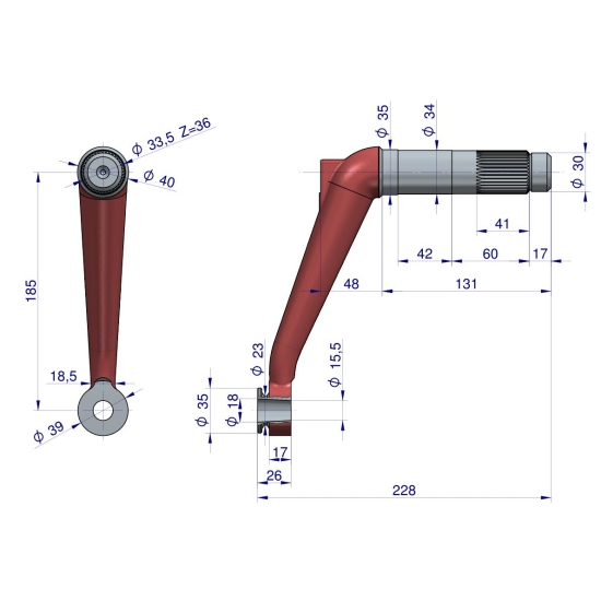 Ramię mechanizmu kierowniczego lewe C-330 ORYGINAŁ URSUS