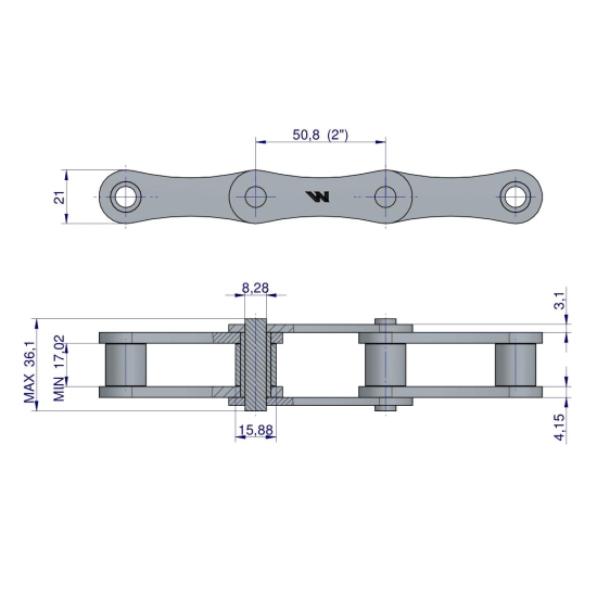 Łańcuch 216B-3Ps zastosowanie Prasa Rolująca Krone 9220100 Waryński