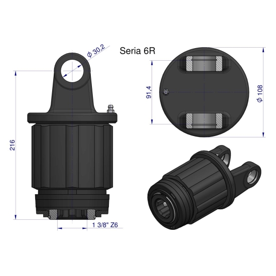 Sprzęgło zapadkowe wału Seria 6R 1200 Nm - 1 3/8 Z6 WARYŃSKI