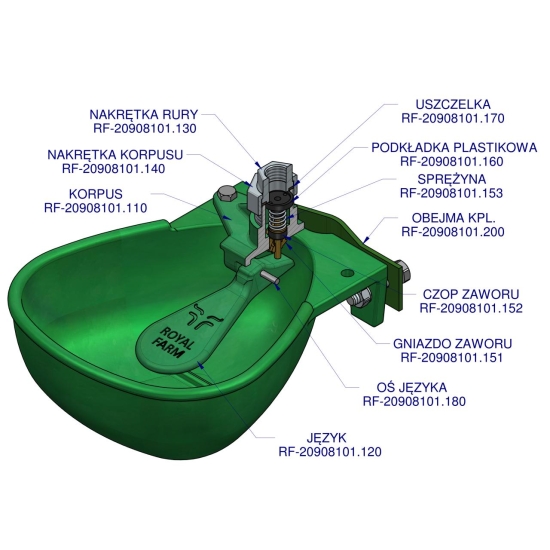 Poidło miskowe dla bydła żeliwne 3L ROYAL FARM zamiennik 106
