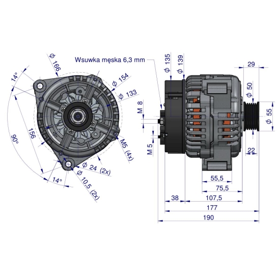 Alternator AAN5308 Nowy Typ EXPOM KWIDZYN eu