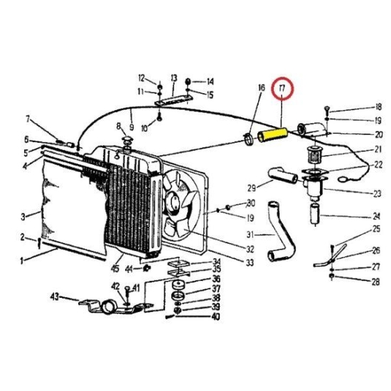 Przewód gumowy zbrojony płótnem 951314 C-360/Zetor (rura wody) ORYGINAŁ URSUS