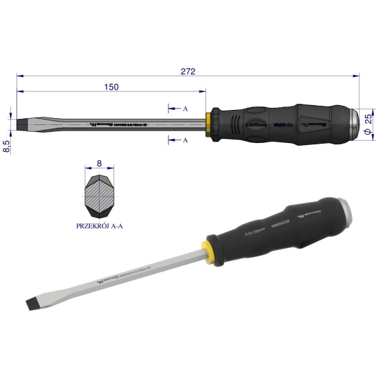 wkrętak do pobijania 8.5x150mm Waryński