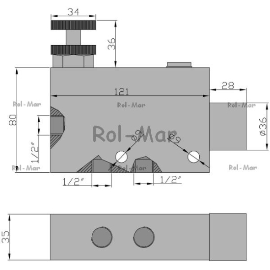 Regulator przepływu 1/2