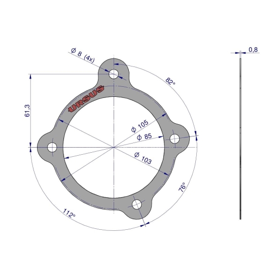 Uszczelka pokrywy licznika motogodzin krążelit 0.8mm C-330 ( sprzedawane po 10 ) ORYGINAŁ URSUS