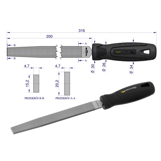 Pilnik płaski 200 mm Waryński