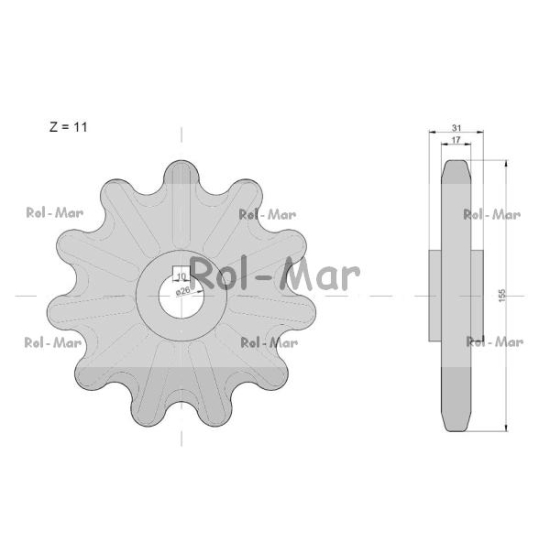 Koło zębate elewatora Z-11, O 26 mm Claas