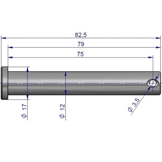 SWORZEŃ 12H8X85/75 zabezpieczenie sworznia osi C-330/360