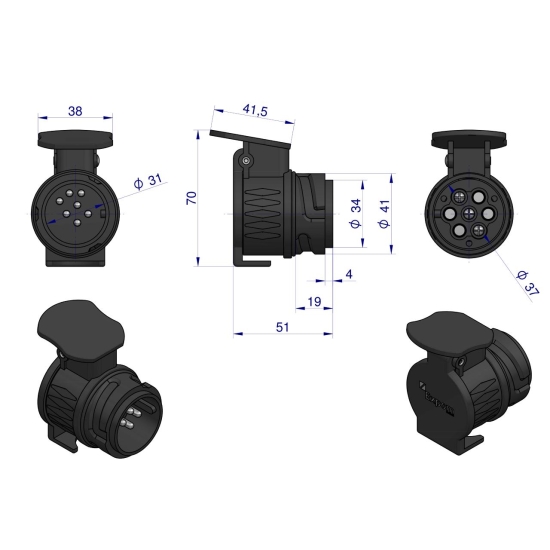 Adapter z 13-pin na 7-pin EXPOM KWIDZYN eu