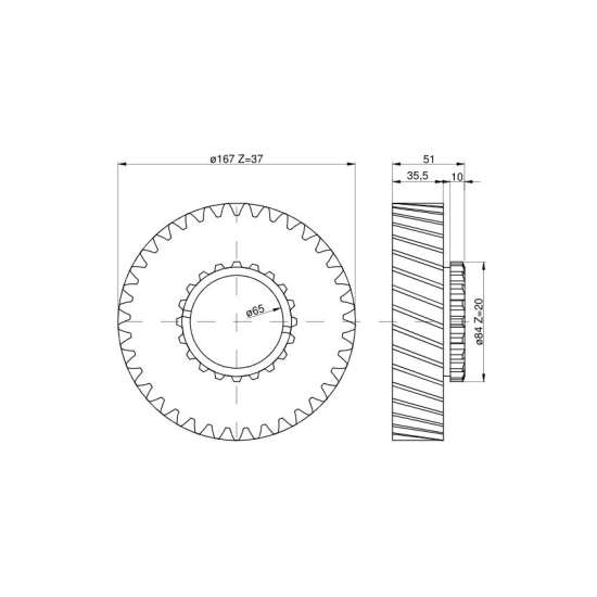 Koło reduktora Z-20/37 C-385