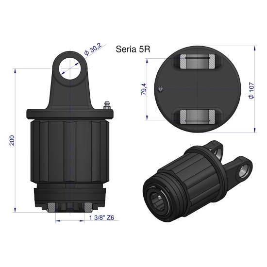 Sprzęgło zapadkowe wału Seria 5R 1200 Nm - 1 3/8 Z6 WARYŃSKI