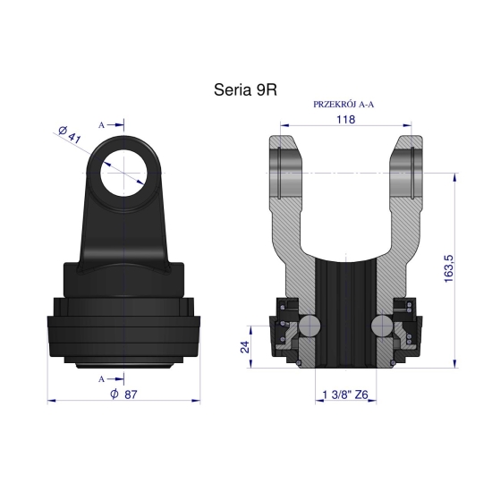 Widłak z pierścieniem 1 3/8 Z6 - 41X118 Seria 9R CE2020 Waryński