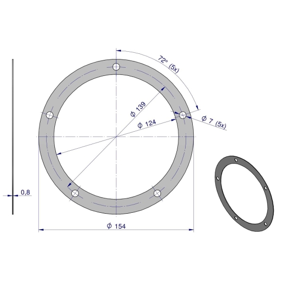 Uszczelka kadłuba cylindrów krążelit 0.8mm C-330 ( sprzedawane po 10 ) ORYGINAŁ URSUS