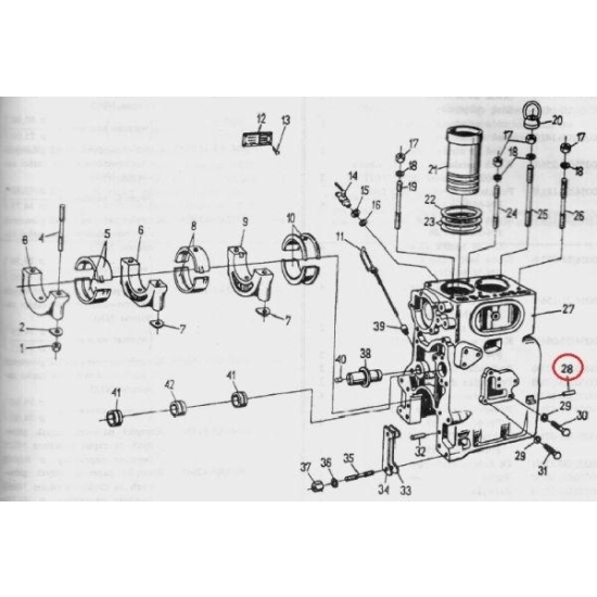 Kołek ustalający bloku cylindra C-330