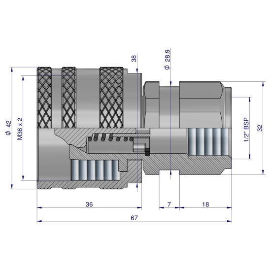 Szybkozłącze hydrauliczne skręcane wtyczka G1/2