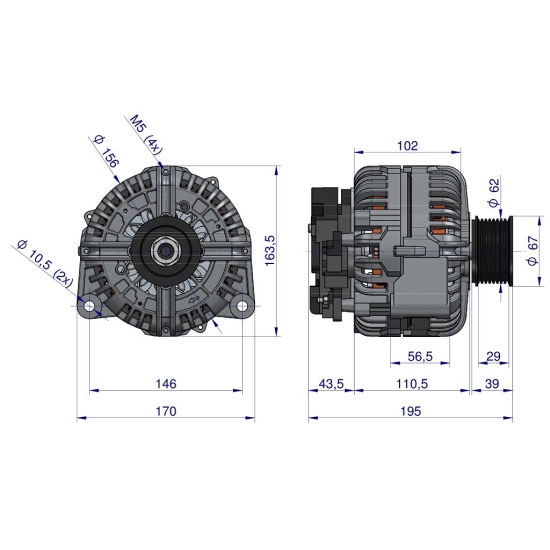 Alternator 0124625029EX JOHN DEERE Nowy Typ EXPOM KWIDZYN eu