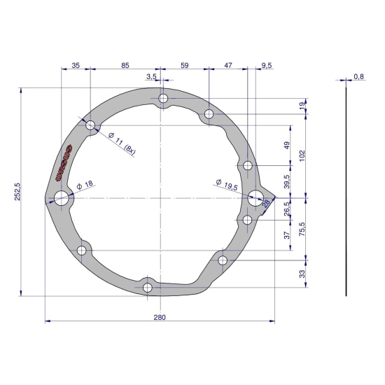 Uszczelka pompy podnośnika 95462 krążelit 0.8mm C-360 Zetor ( sprzedawane po 5 ) ORYGINAŁ URSUS