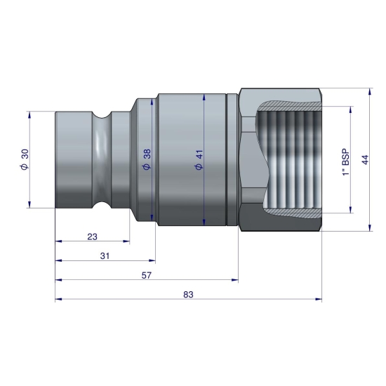 Szybkozłącze hydrauliczne suchoodcinające (rozmiar 3/4) wtyczka G1