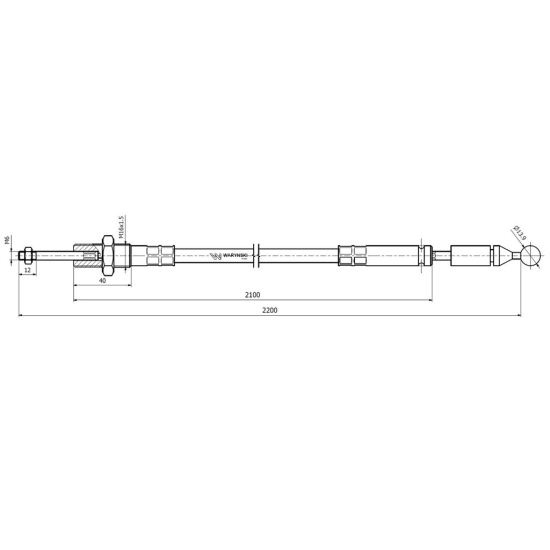 Linka do sterowania rozdzielaczem na kulkę (stalowa) L-2200mm Waryński