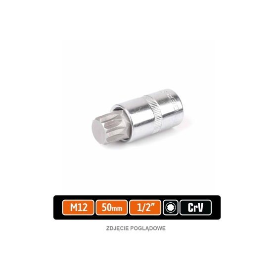 Klucz nasadowy 1/2" z bitem SPLINE 55 mm/M12 / TEGER