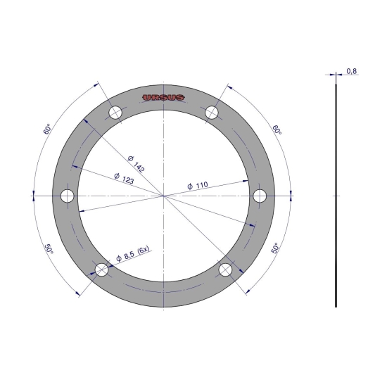 Uszczelka pokrywy wewnętrznej zwolnicy krążelit 0.8mm C-330 ( sprzedawane po 10 ) ORYGINAŁ URSUS