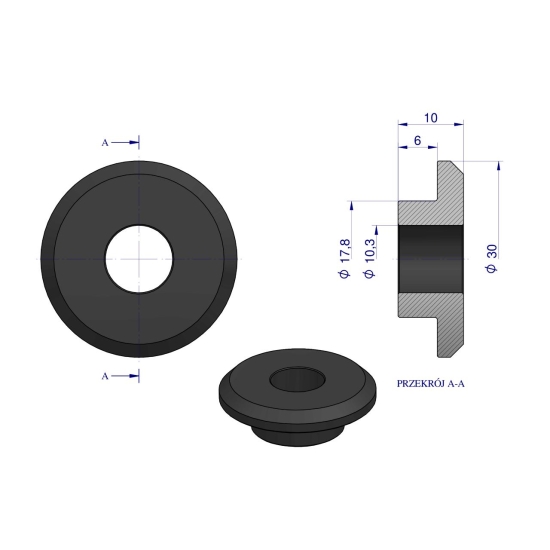 Tulejka wewnętrzna noża rozdrabniacza 18mm do noża 3mm zastosowanie Claas Waryński (sprzedawane po 25)