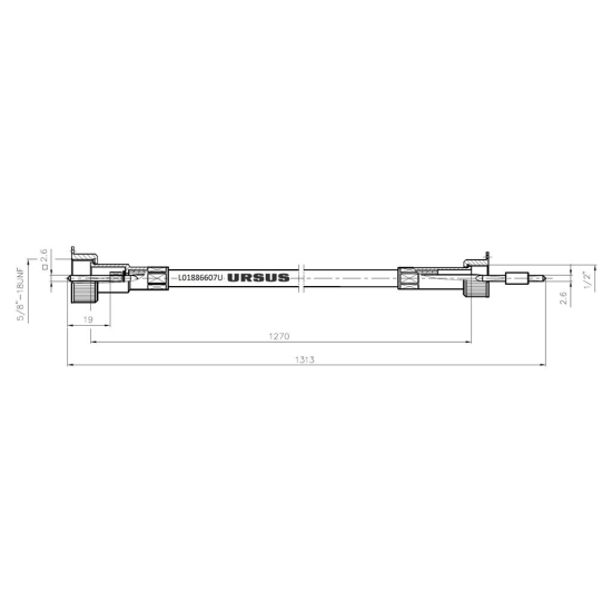 Linka - Licznika MTG (motogodzin) L-1270mm 1876289M92 MF ORYGINAŁ URSUS