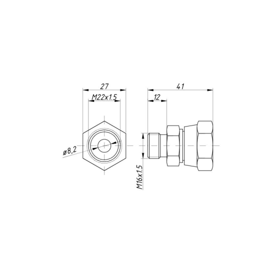 Złącze redukcyjne AMBM M22x1.5/M16x1.5